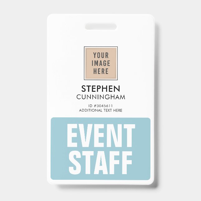 Simple Professional Custom Event Staff Employees Badge (Front)