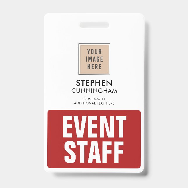 Simple Professional Custom Event Staff Employees Badge (Front)