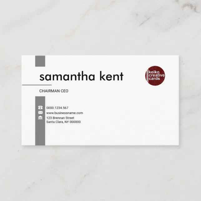 Presentation Card.。.:⋈*【 L 】 Simple Professional Exquisite White CEO Business Card | Zazzle