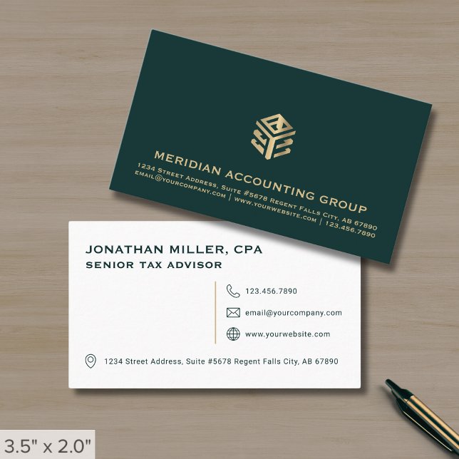 Simple Professional Gold Logo Business Card (Creator Uploaded)