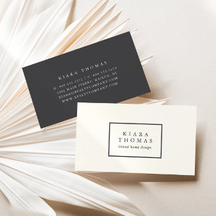 Simple Professional Grey and Ivory Business Card