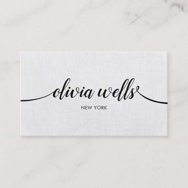Simple Professional Grey Handwritten Script Business Card (Front)