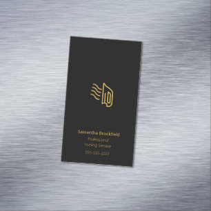 Simple Professional Home Ironing Service Black Magnetic Business Card
