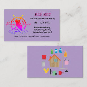 Simple Professional House Cleaning Business Cards