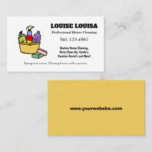 Simple Professional House Cleaning Business Cards