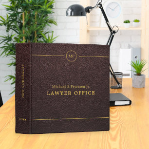 Simple professional lawyer attorney burgundy binder