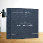 Simple professional lawyer attorney navy leather binder<br><div class="desc">Elegant dark navy blue faux leather and white monogrammed modern binder for consultant,  attorney at law,  business corporate administrative office,  construction,  legal,  tax or financial advisors or real estate company.</div>