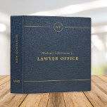 Simple professional lawyer attorney navy leather binder<br><div class="desc">Elegant dark navy blue leather look texture and faux gold monogrammed modern binder for consultant,  attorney at law,  business corporate administrative office,  construction,  legal,  tax or financial advisors or real estate company.</div>