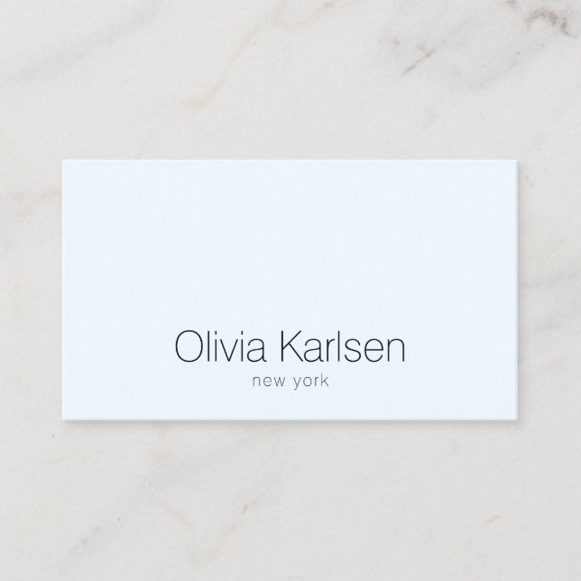 Simple Professional Light Blue Modern Business Card (Front)