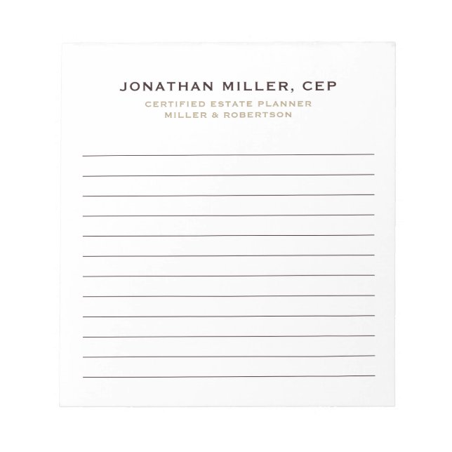 Simple Professional Lined Notepad (Front)