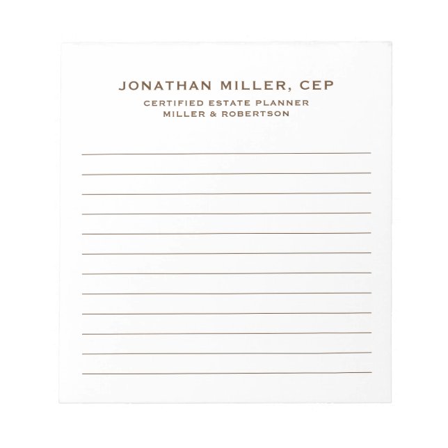 Simple Professional Lined Notepad (Front)