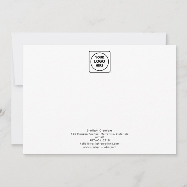 Simple Professional Logo Branding Note Card (Front)