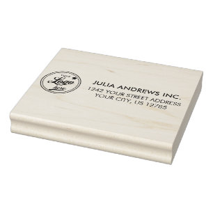 Simple Professional Logo Business Return Address Rubber Stamp