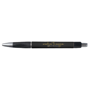 Simple Professional Luxury Black Gold Script Pen