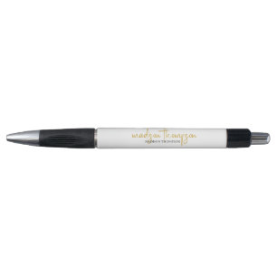 Simple Professional Luxury White Gold Script Pen
