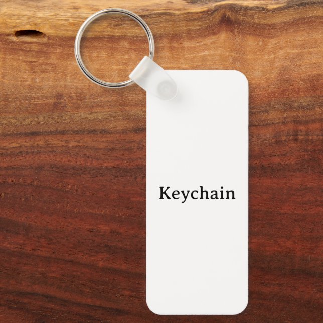 Simple Professional Metal Rectangle 1.25" x 3" Keychain (Front)