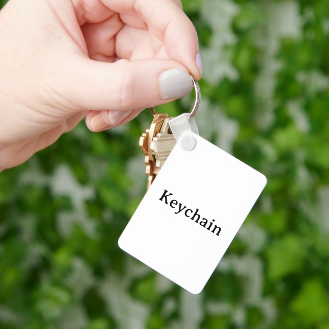 Simple Professional Metal Rectangle 1.6" x 2.25" Keychain (Hand)