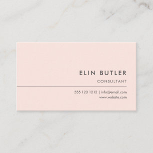 Simple Professional Minimalist Blush Pink Business Card