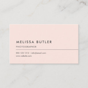 Simple Professional Minimalist Blush Pink Business Card