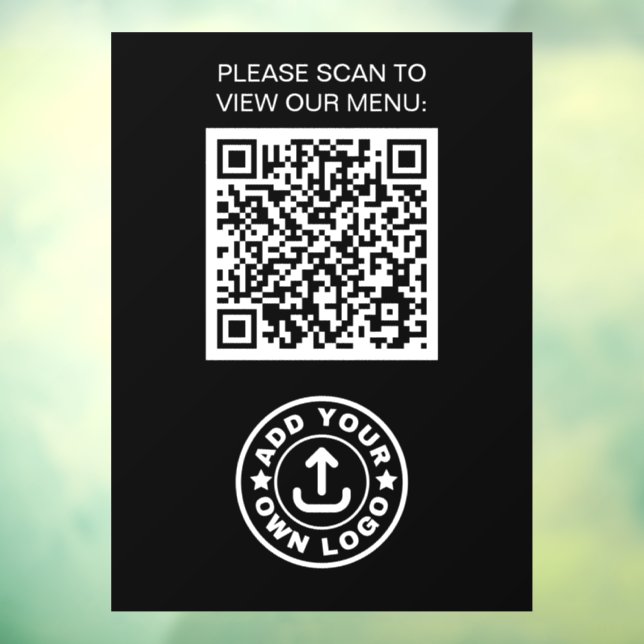 Simple Professional Modern Black QR Code Logo Window Cling (Sheet 3)