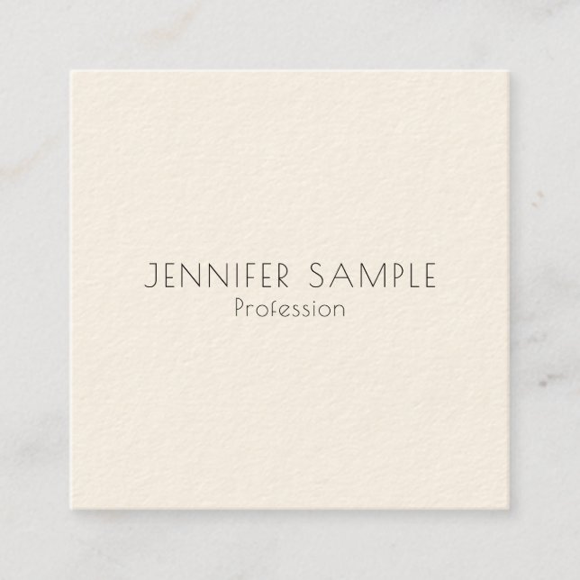 Simple Professional Modern Elegant Custom Square Business Card (Front)