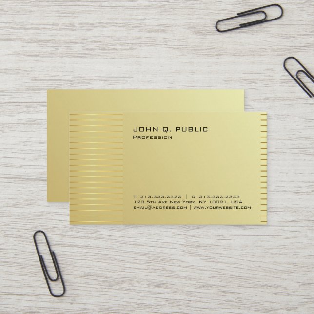 Simple Professional Modern Gold Signature UV Matte Business Card (Front/Back In Situ)