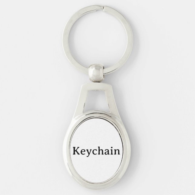 Simple Professional Oval Metal Keychain (Front)