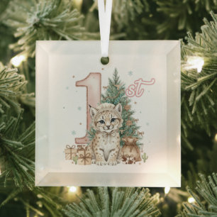 Simple Professional Photo Glass Square Ornament