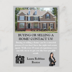Simple Professional Photo Real Estate Agent Postcard