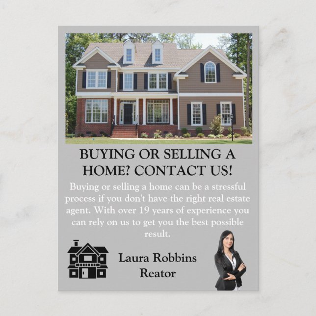 Simple Professional Photo Real Estate Agent  Postcard (Front)