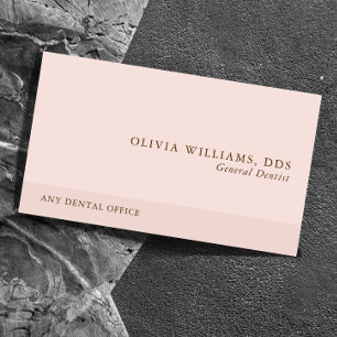 Simple Professional Pink Dental Business Card