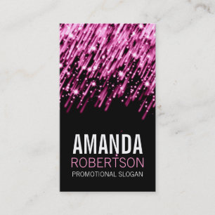 Simple Professional Pink Falling Stars Business Card