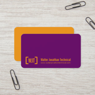 Simple professional purple orange business cards