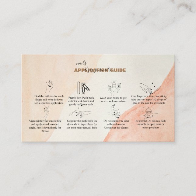 Simple Professional Rust Nail Application Guide Bu Business Card (Front)