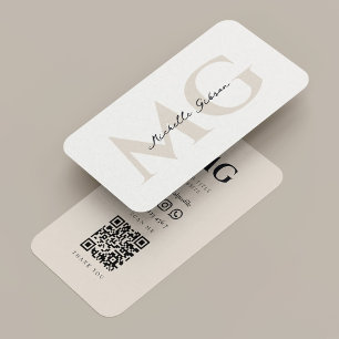 Simple Professional Sand Initials Modern Business Card