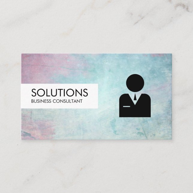 Simple Professional Stylish Texture Business Icon Card (Front)
