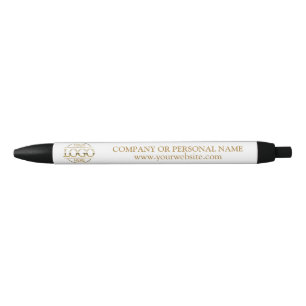 Simple Professional White Custom Business Logo Blue Ink Pen