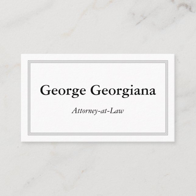 Simple & Professional, With Triple-Line Border Business Card (Front)