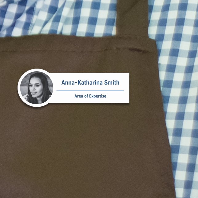 Simple Profile Image Expertise Blue White Name Tag (Simple Profile Image Expertise Blue White Name Tag)