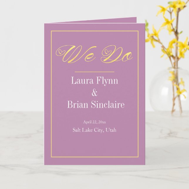 Simple programme de mariage "NOUS FAISONS" (Fleur jaune)