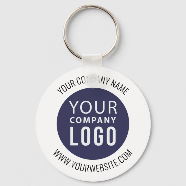 Simple Promotional Business Company Logo Keychain (Front)