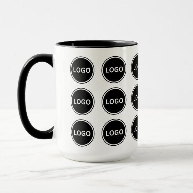Simple Promotional Business Logo Pattern Coffee Mug (Left)