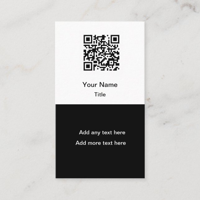 Simple Promotional QR Code Business Cards Vertical (Front)