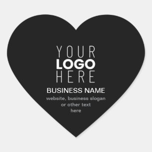 Simple Promotional Template for Your Business Logo Heart Sticker