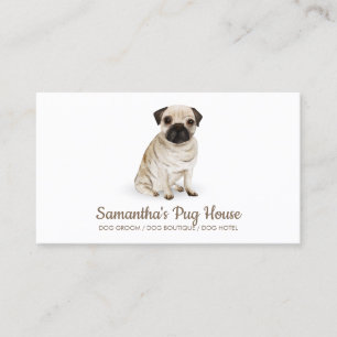 Simple Pug Dog Sitting Business Card