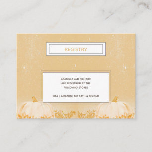 Simple Pumpkin Baby Shower Registry Enclosure Card