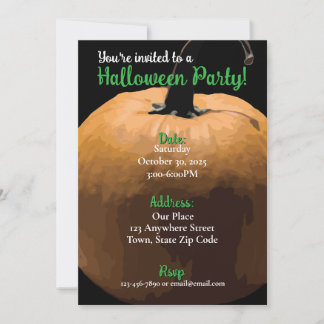Simple Pumpkin Halloween Party Invitation