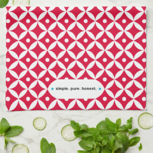 Simple. Pure. Honest - Red & White Kitchen Towel