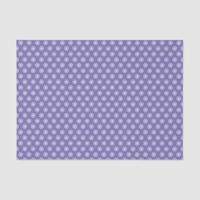 Simple Purple and White Snowflake Pattern Tissue Paper (Front)