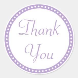 Simple Purple Border Thank You Stickers
